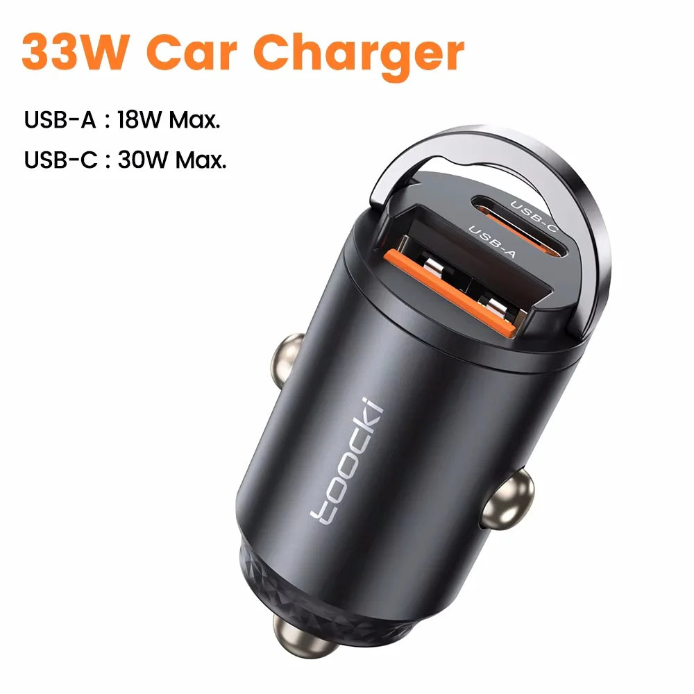 Toocki Car Charger Mini PD 45W Pull Ring Fast Charging