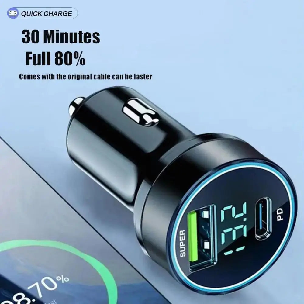 120W Car Phone Charger - PD 20W Fast Charging