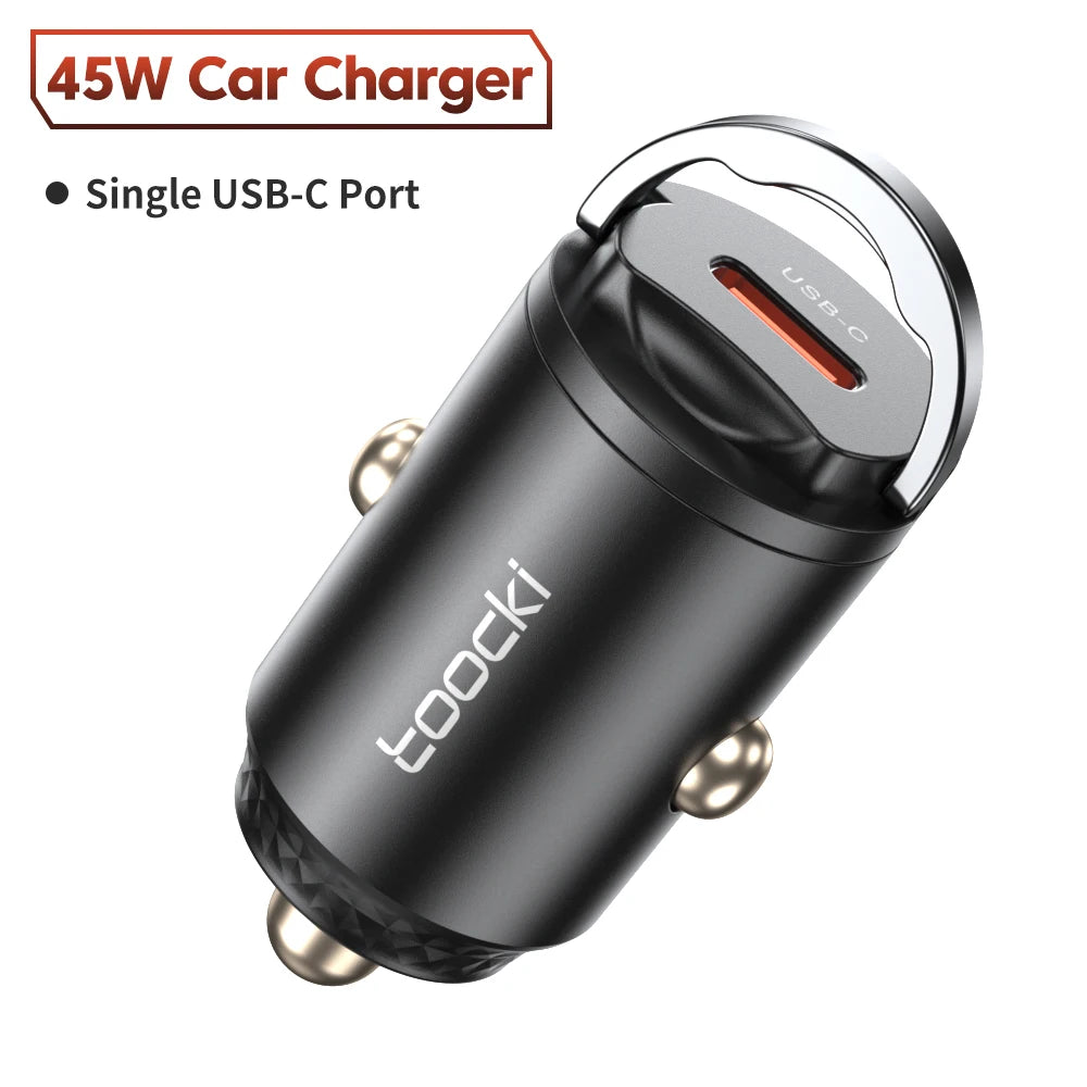 Toocki Car Charger Mini PD 45W Pull Ring Fast Charging