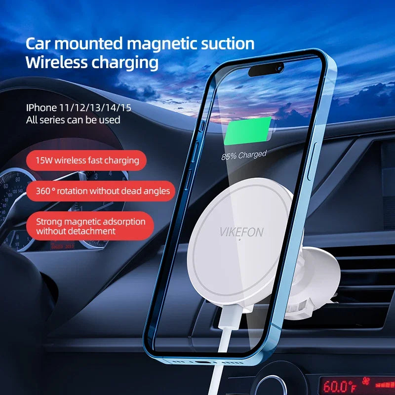 VIKEFON 30W Magnetic Car Wireless Charger
