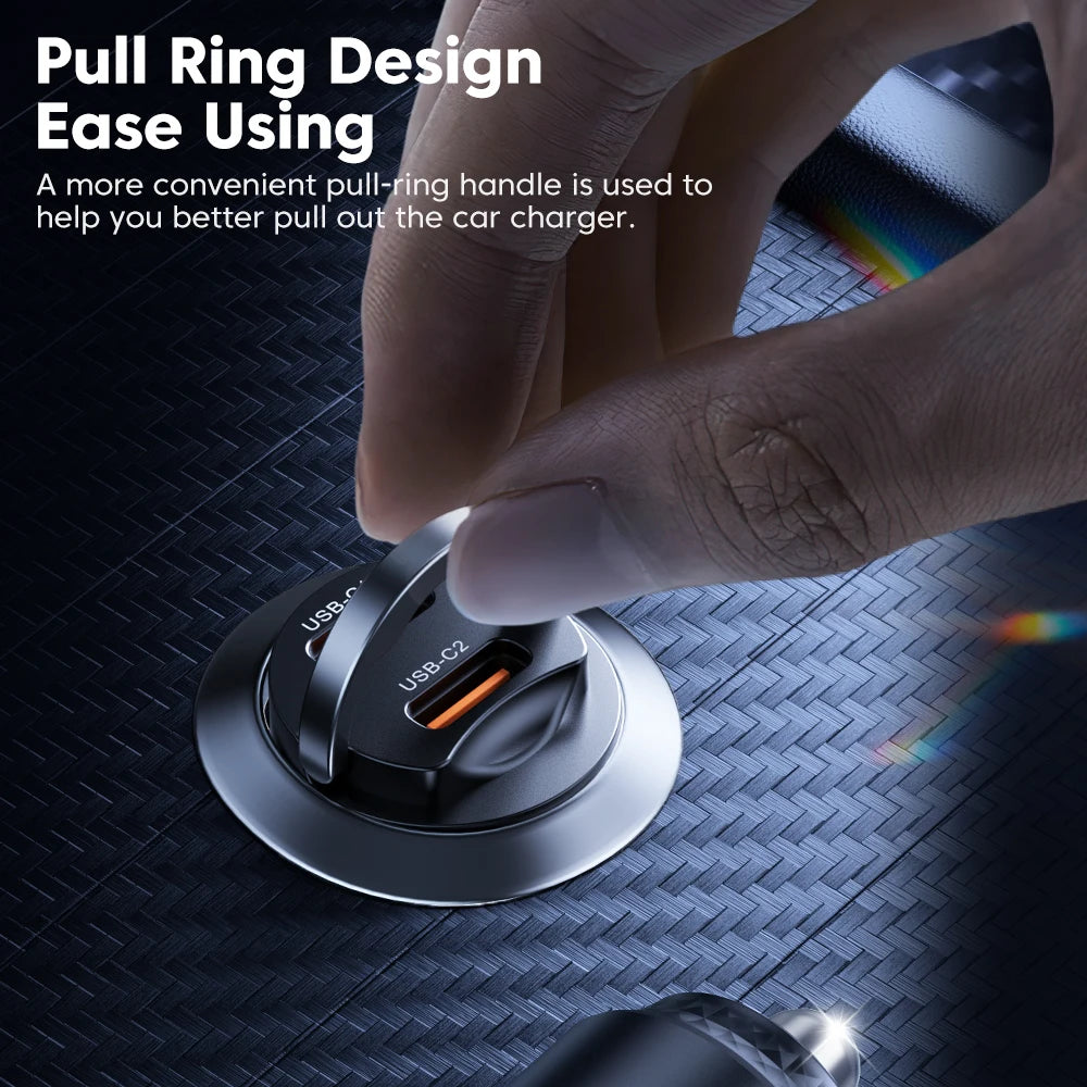 Toocki Car Charger Mini PD 45W Pull Ring Fast Charging