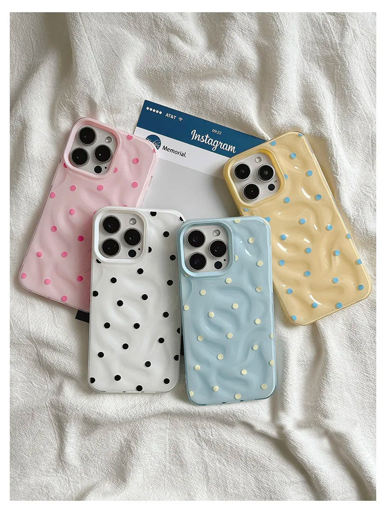 Polka Dot Folds Texture Phone Cases For IPhone