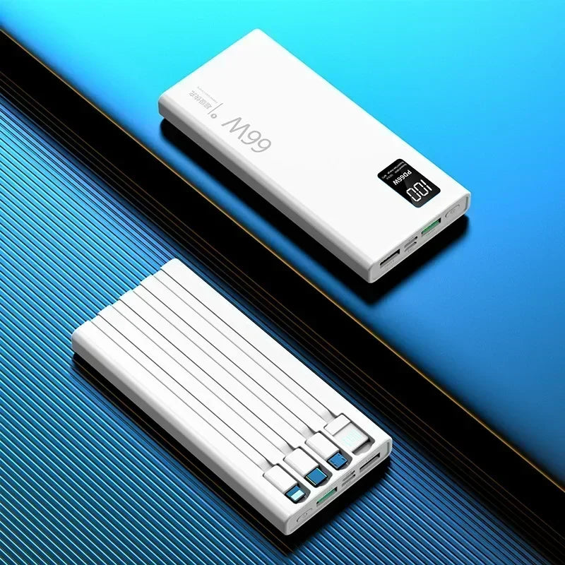 BCAK  30000mAh 66W Fast Charging with Built-in Cable Power Bank