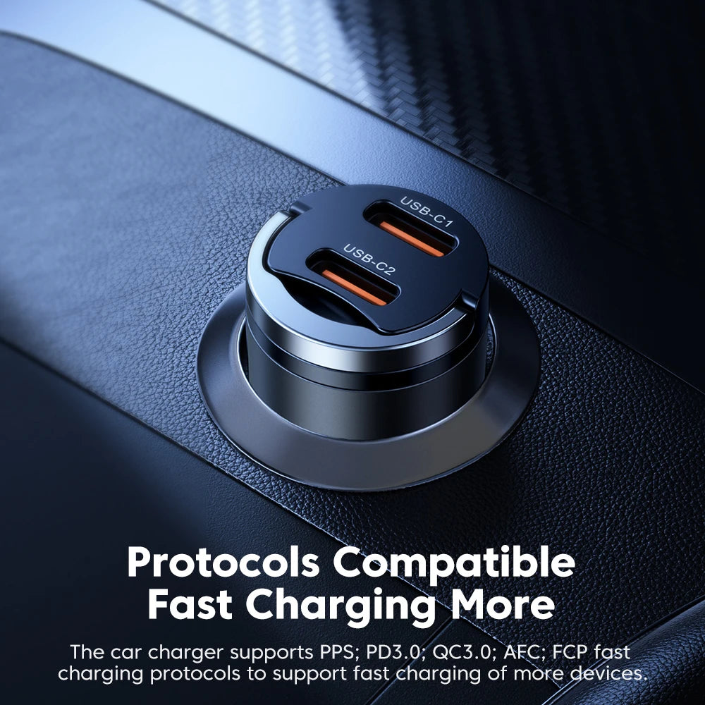 Toocki Car Charger Mini PD 45W Pull Ring Fast Charging