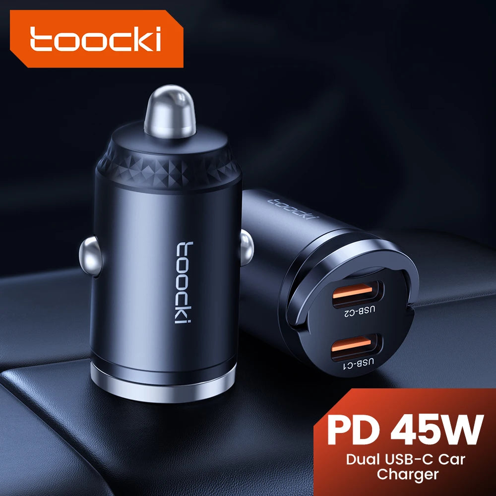 Toocki Car Charger Mini PD 45W Pull Ring Fast Charging
